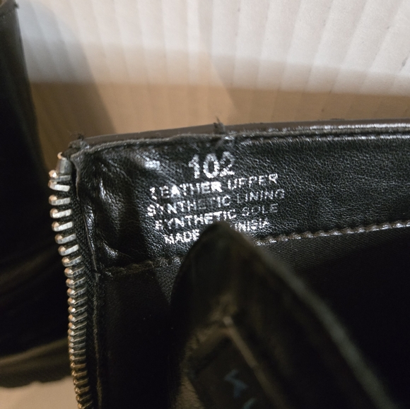 Kurt Geiger Black Leather Ankle Boots Zip-Up Sz.9 Chunky Grunge Bikercore Goth - Picture 6 of 15